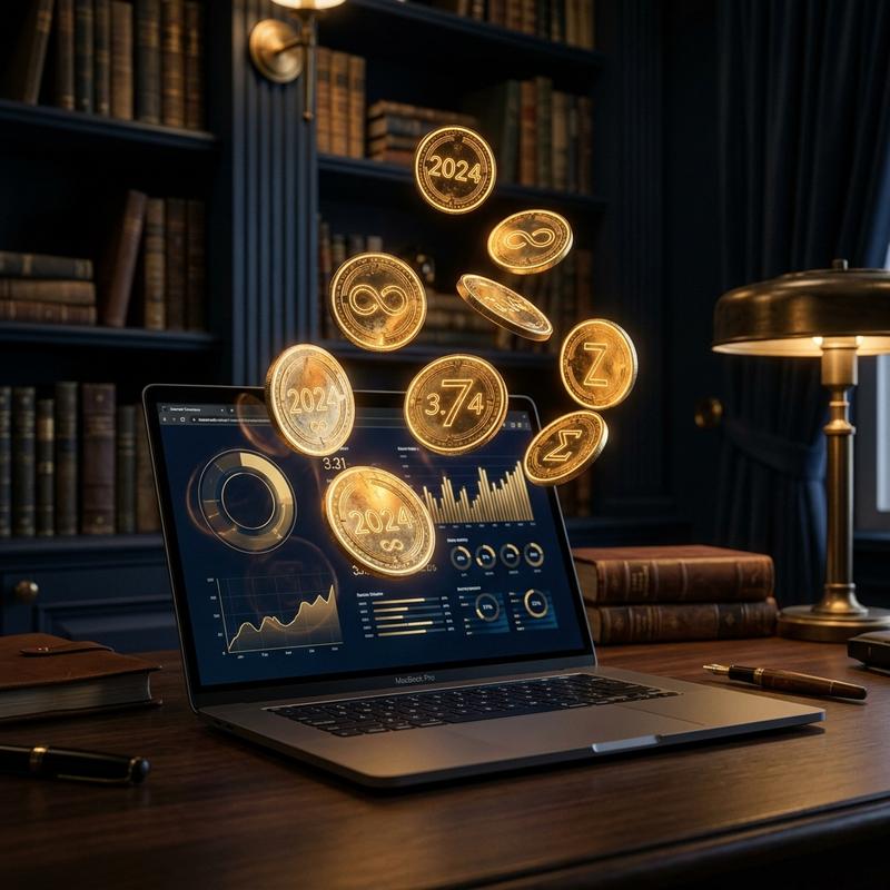 Virtual Currency coins concept
